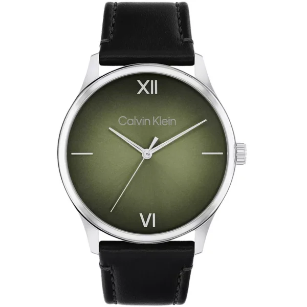 Calvin Klein Gradient Dial Leather Strap Watch 43MM